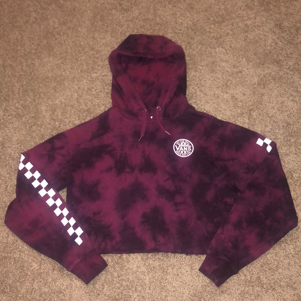 vans tie die cropped hoodie